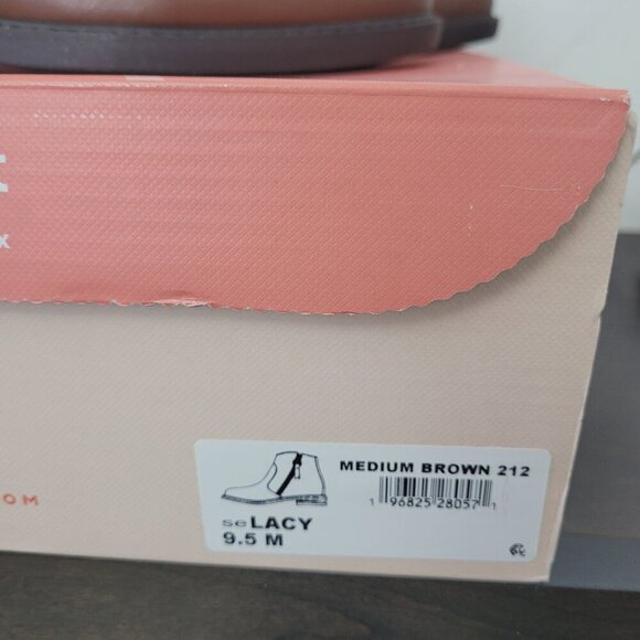 NWT Easy sprit Lacy Medium Brown Leather Ankle Boots 9.5M Womens Footwear - Picture 8 of 9